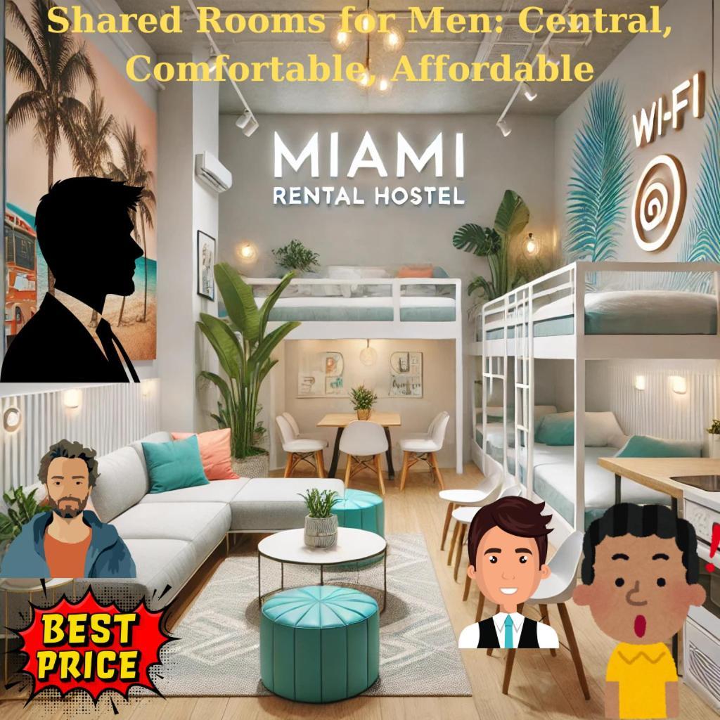 203 Miami Shared Rooms For Men Central Comfortable, Affordable Buitenkant foto